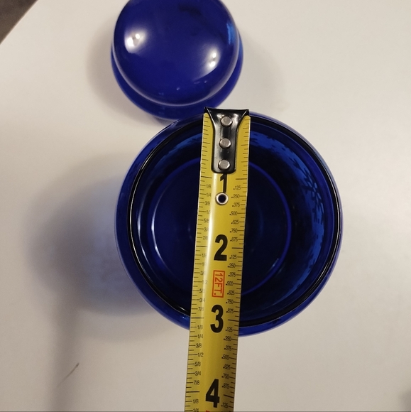 VTG Libbey Cobalt Blue Glass Snowflake Canister Apothecary Jar 7" Christmas - Picture 3 of 9